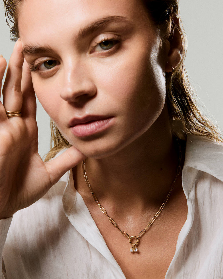 Paperclip Chain Charm Necklace