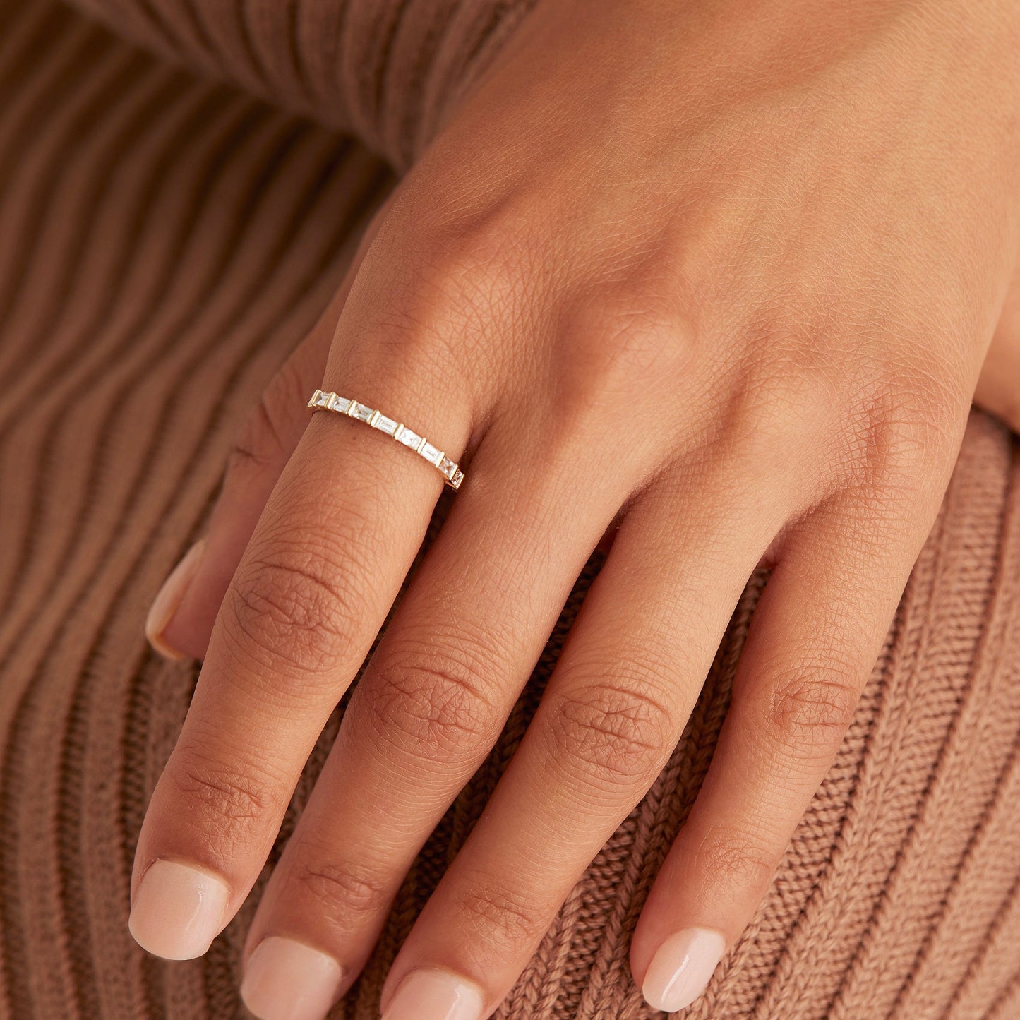 Baguette Diamond Half Eternity Band