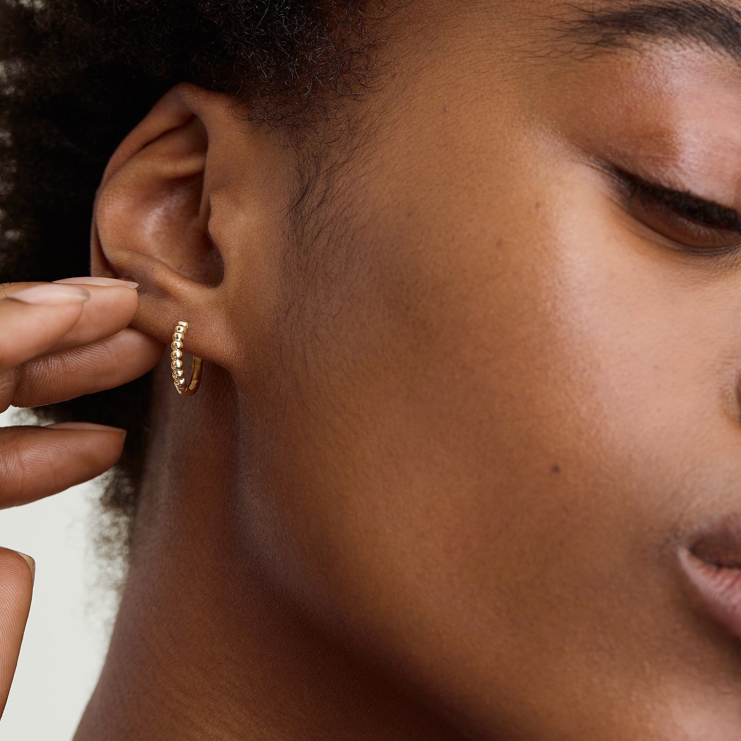 Beaded Small Hoops
