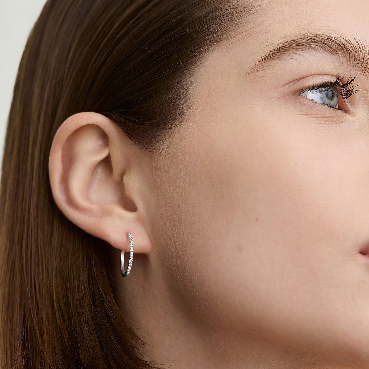 Pave Diamond Medium Hoops
