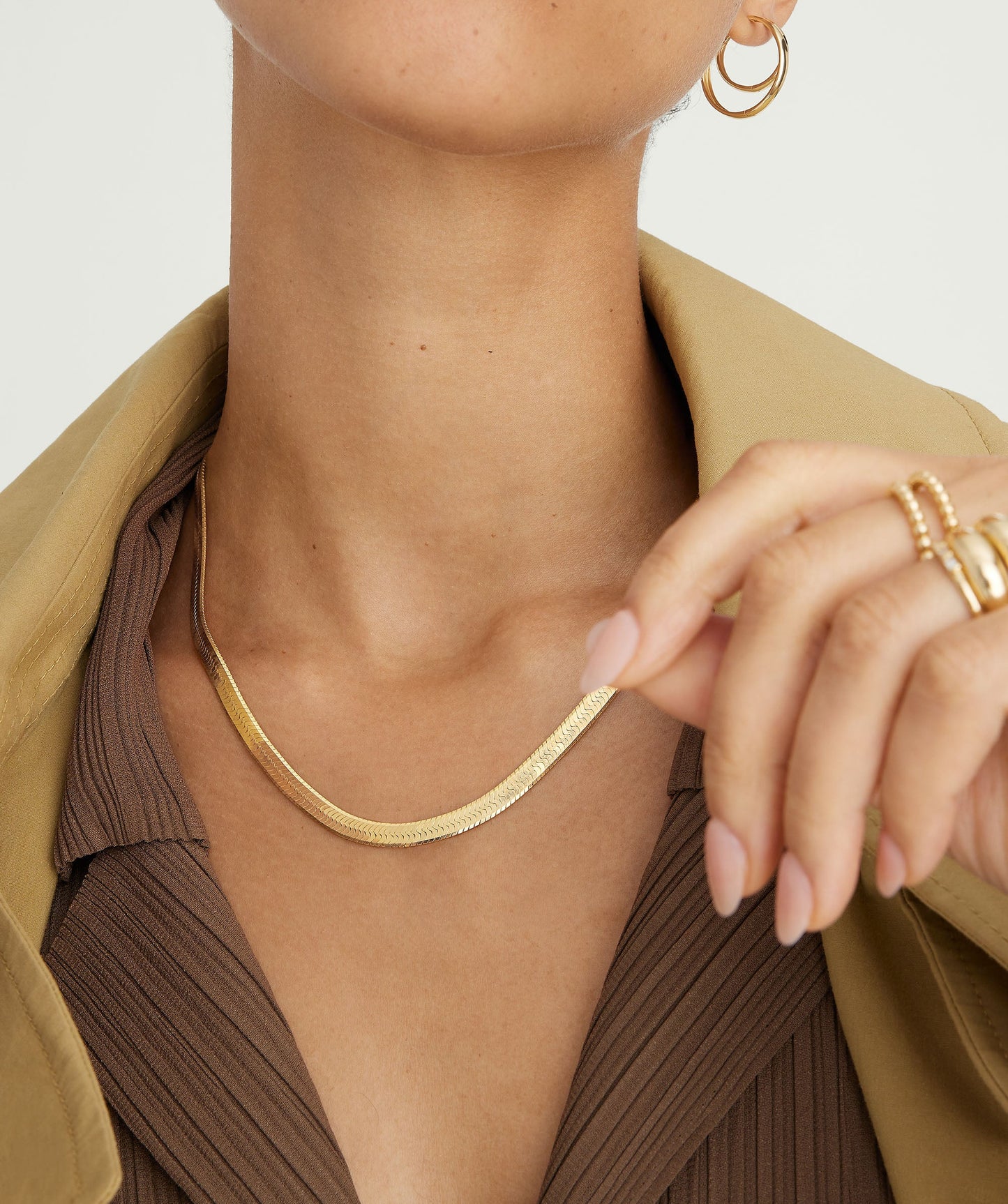 Bold Herringbone Chain Necklace