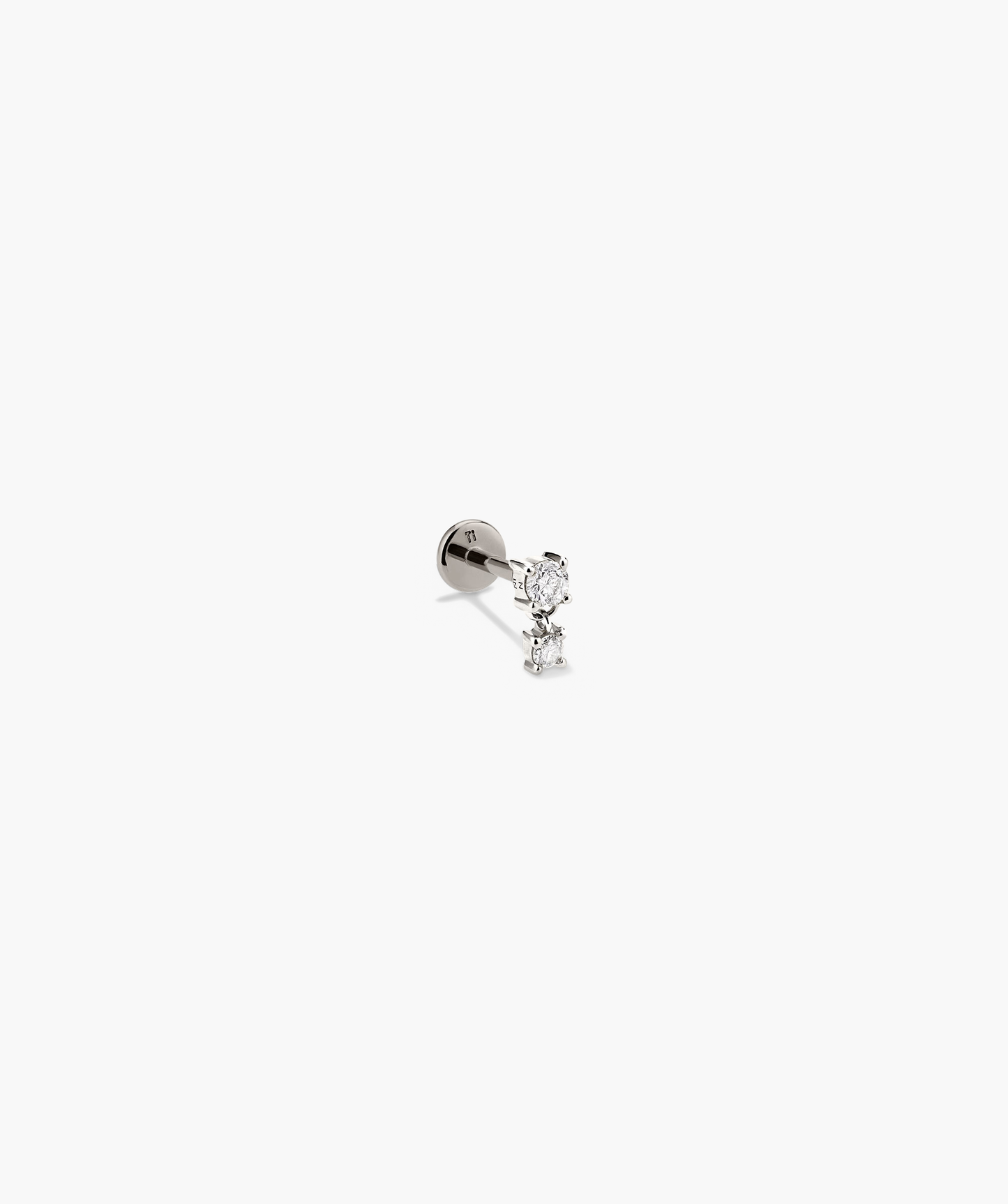 Diamond Droplet Piercing Stud White Gold