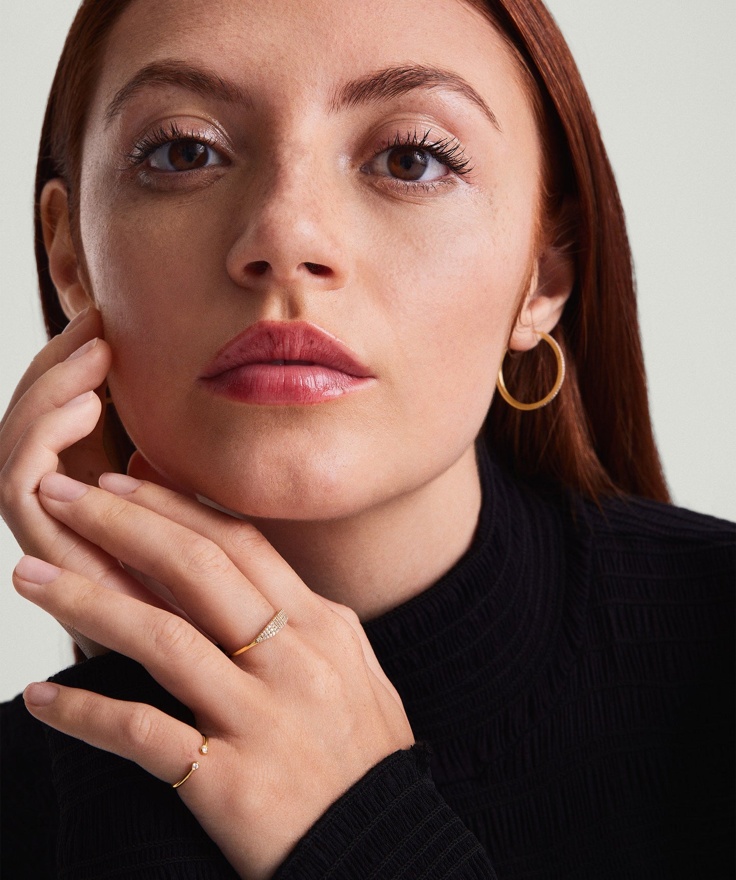 Pave Diamond Slim Signet