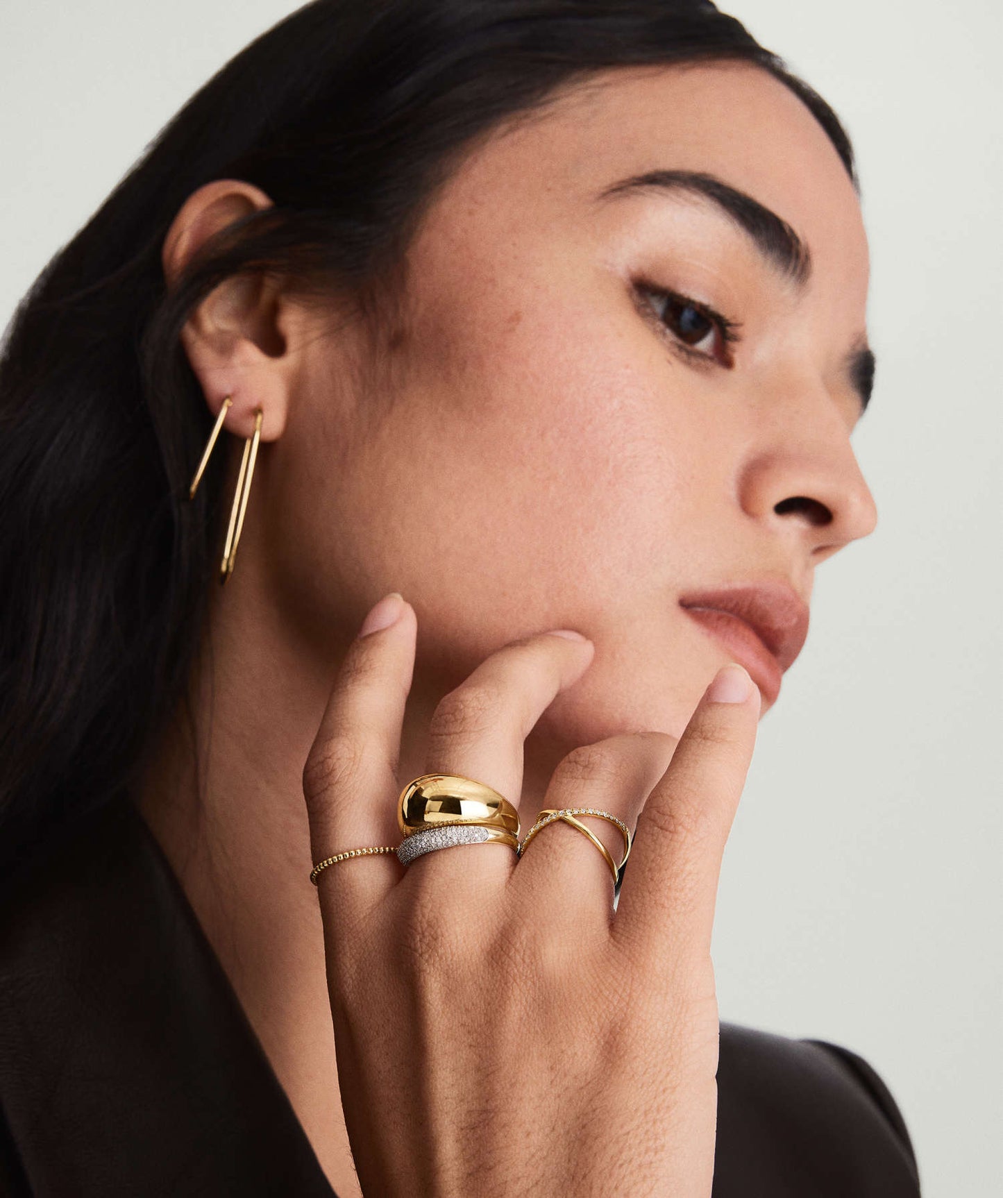 Pave Diamond Thin Dome Ring