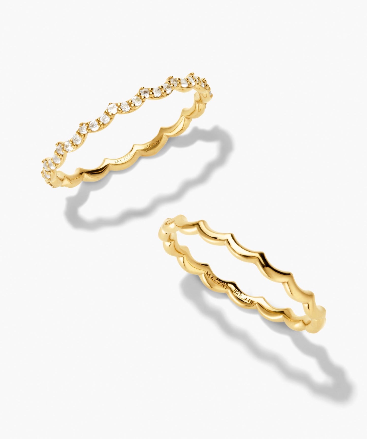 Charlotte Plain + LGS Pave Stacker Set