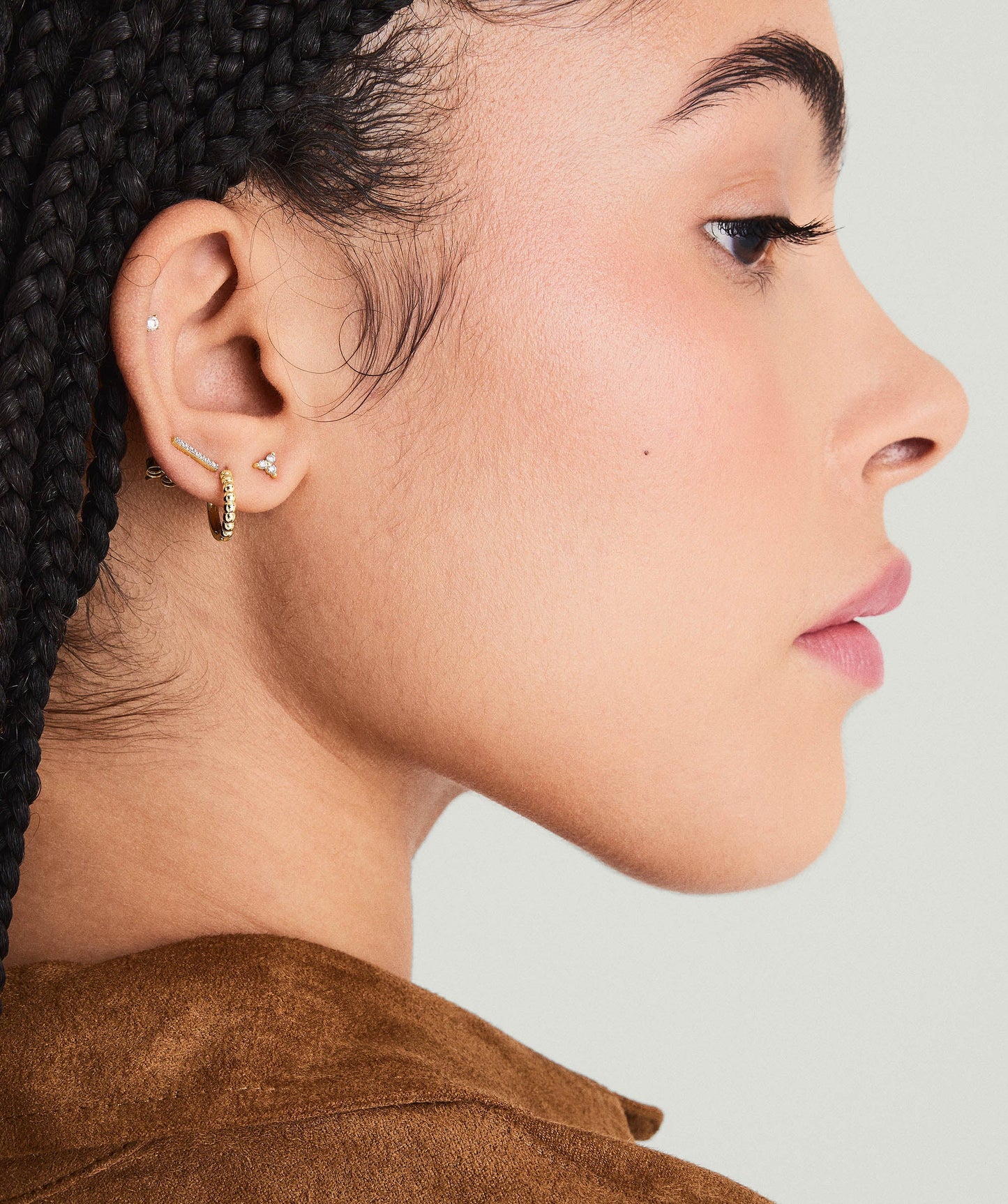 Mini Lotus Diamond Flat Back Stud