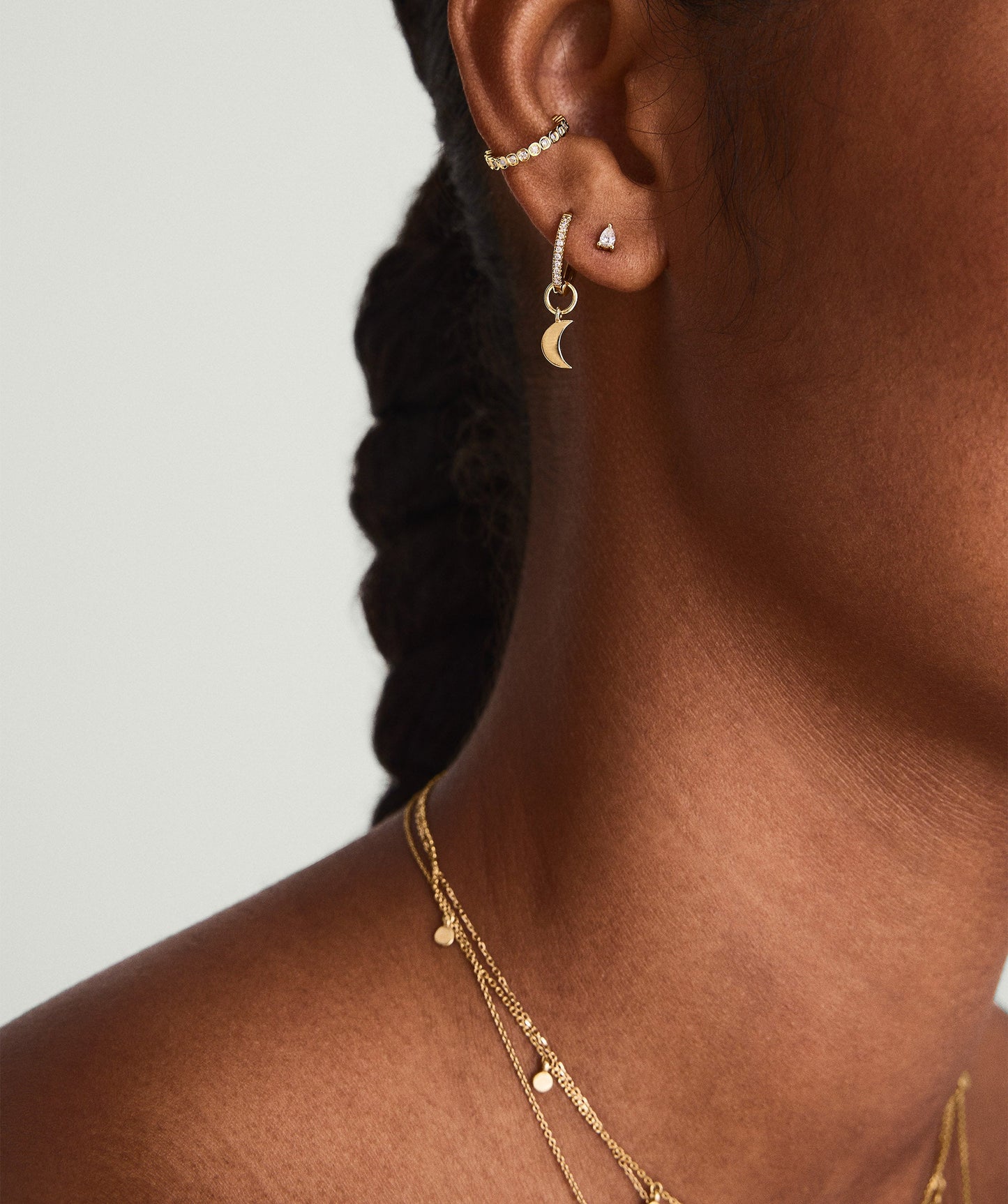 Single Tiny Pear Diamond Flat Back Stud