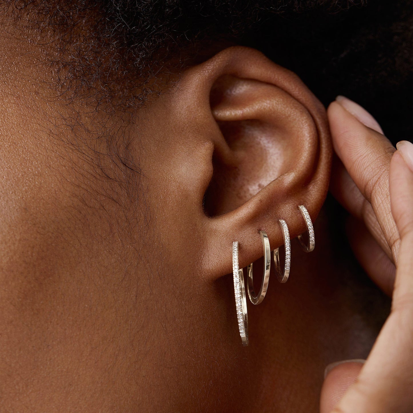 Pave Diamond Small Hoops