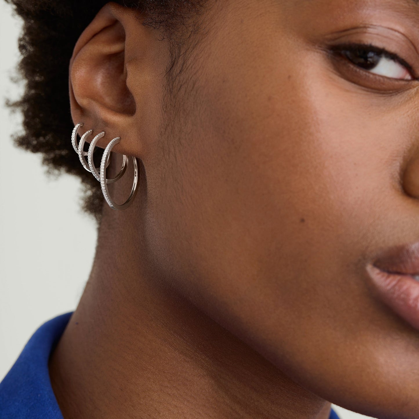 Pave Diamond Medium Hoops