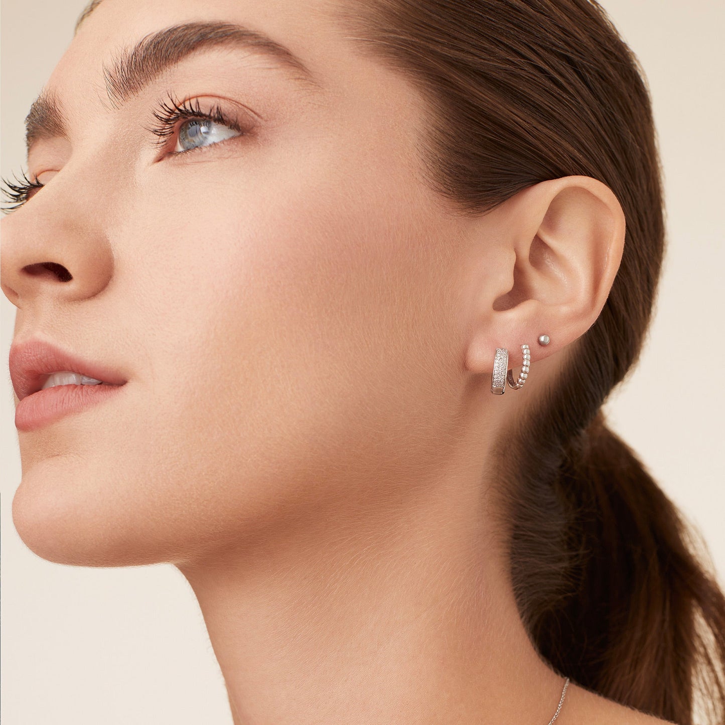 Bold Pave Diamond Huggie Hoops