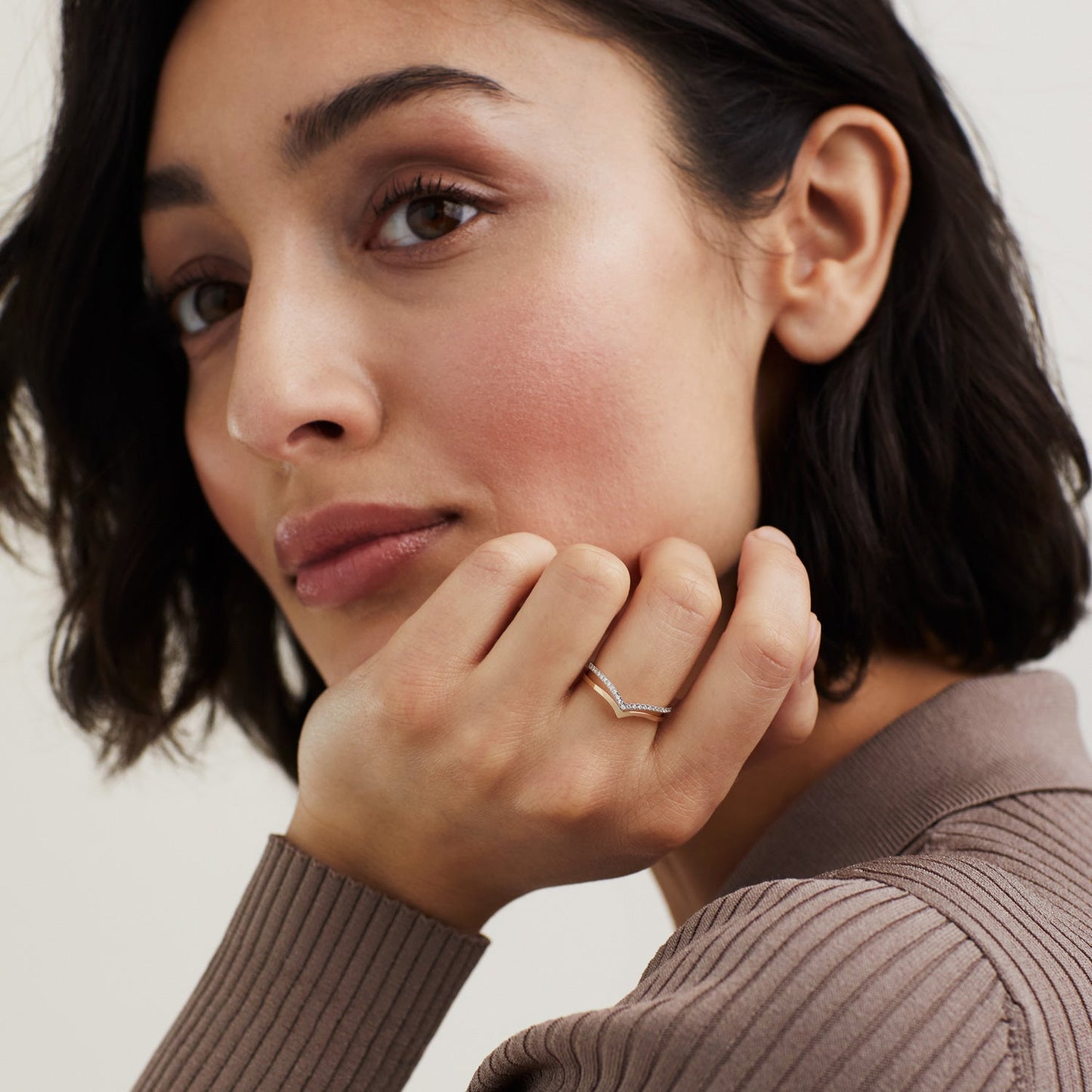 Pave Diamond Wishbone Ring