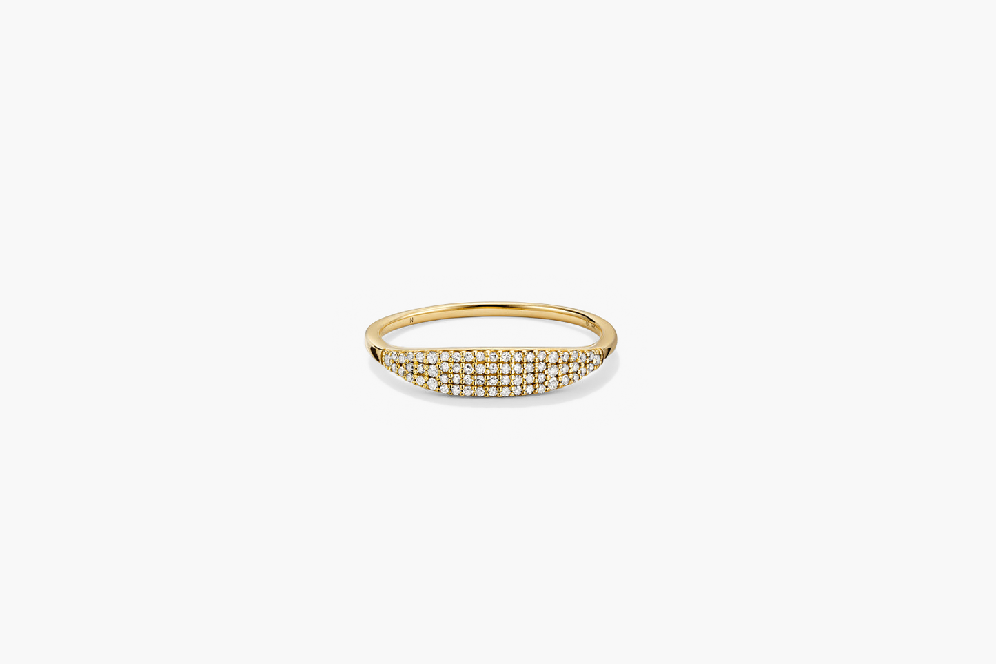 Pave Diamond Slim Signet