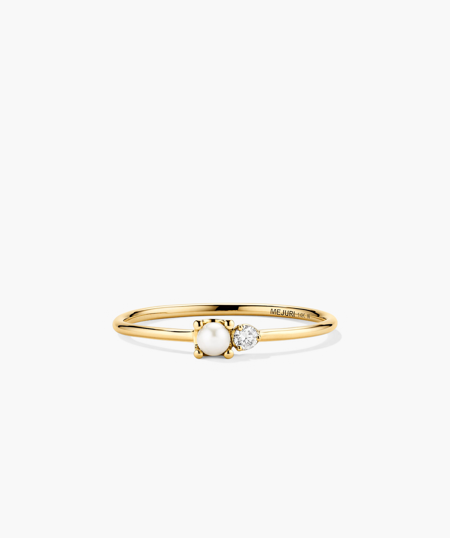 Pearl and Diamond Stacker Ring