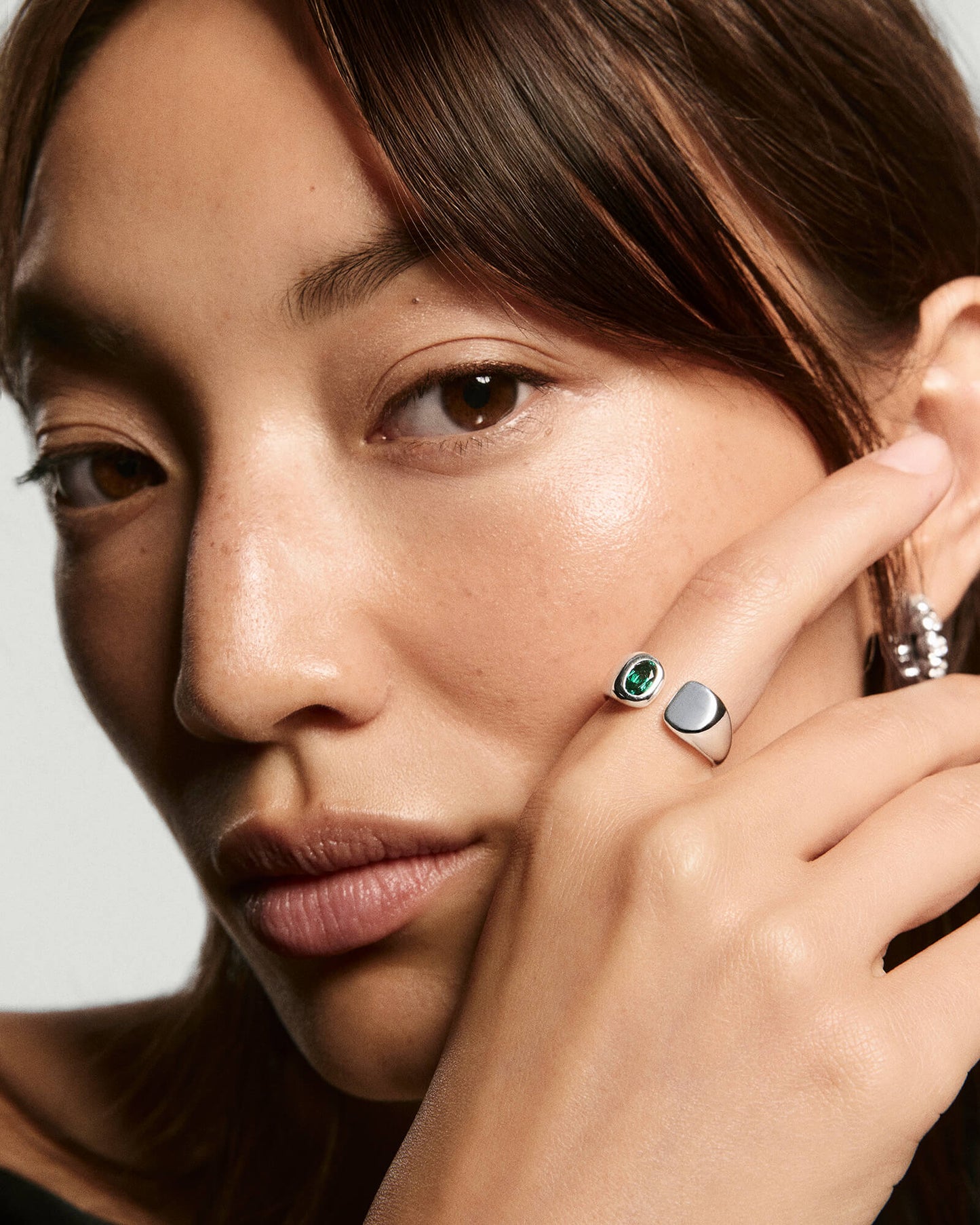 Open Signet Ring Gemstone Silver