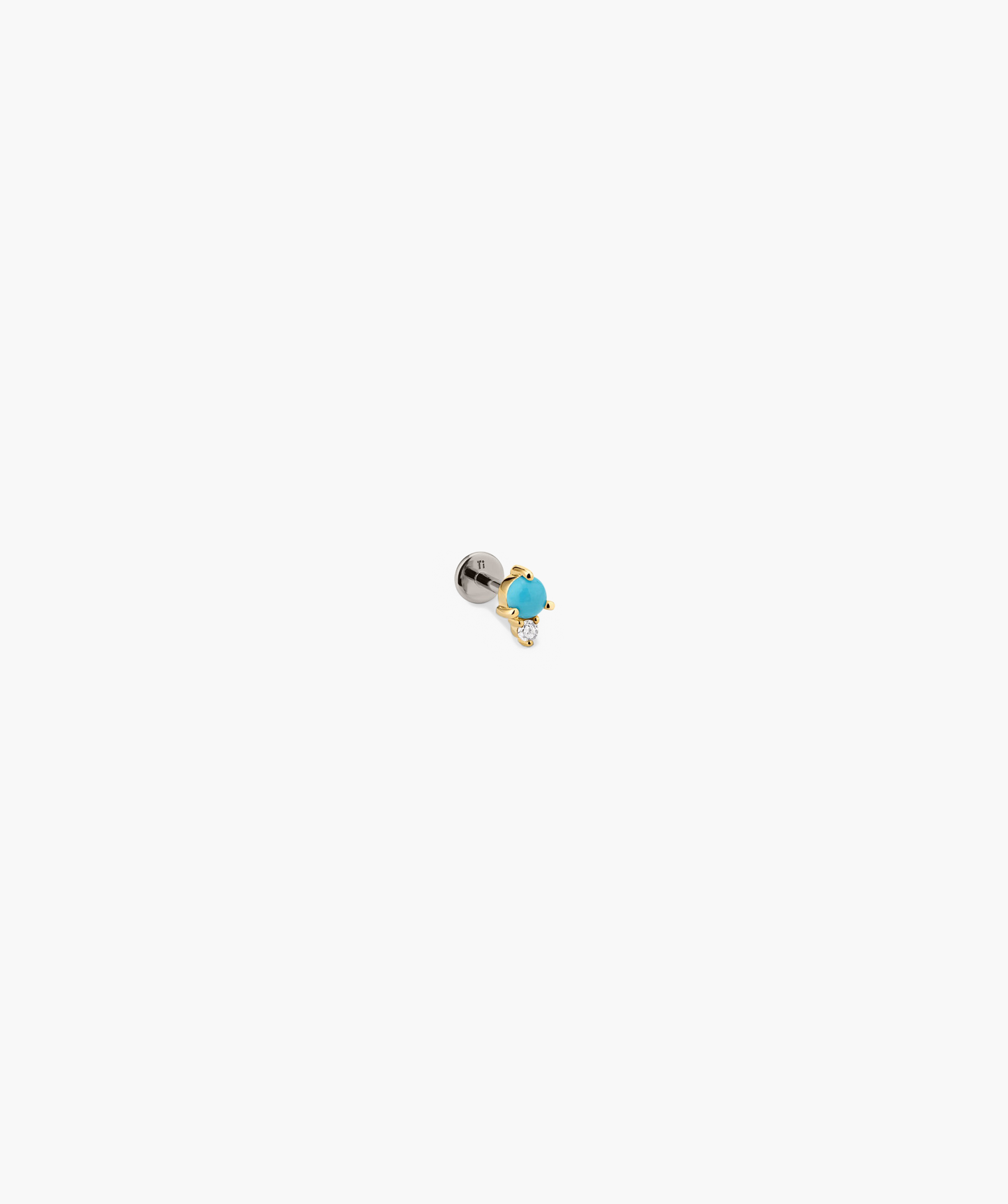 Piercing Studio - Turquoise Diamond Droplet Flat Back Stud
