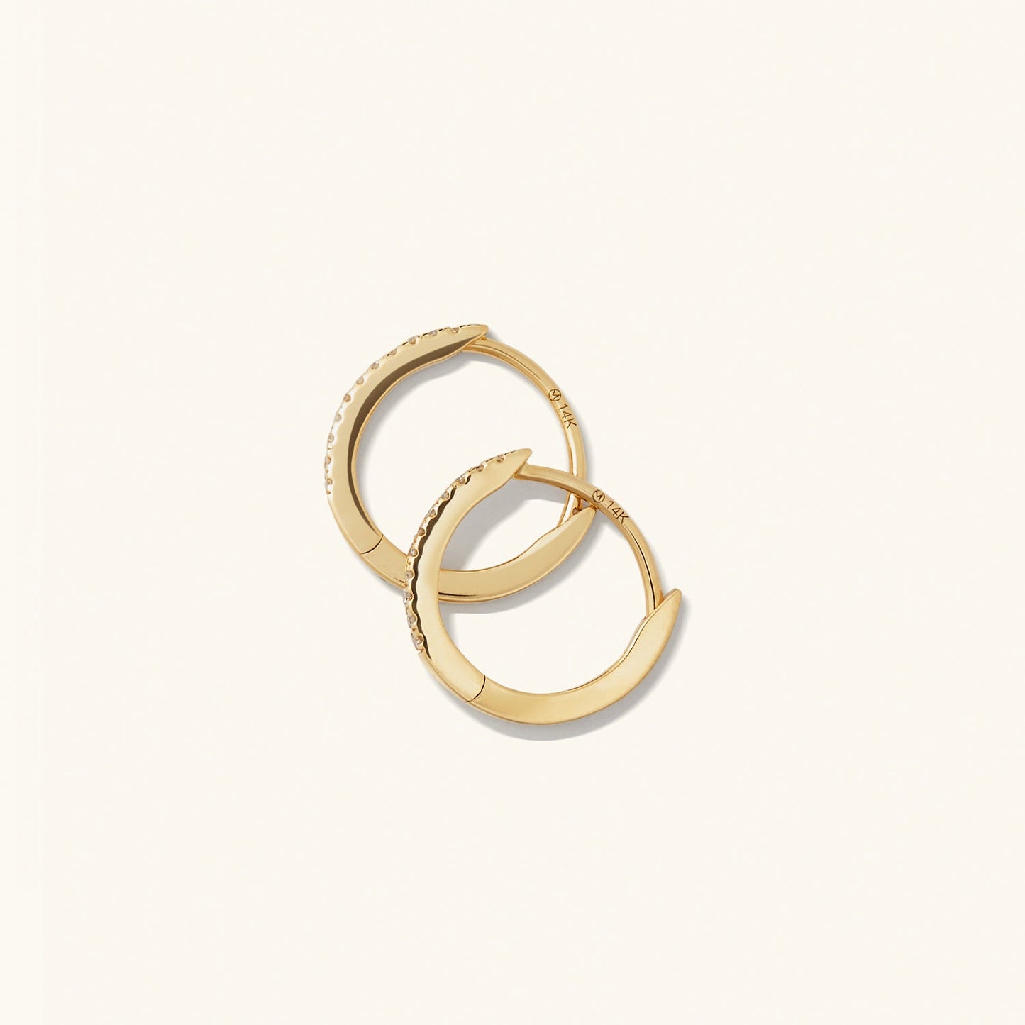 Pave Diamond Huggie Hoops