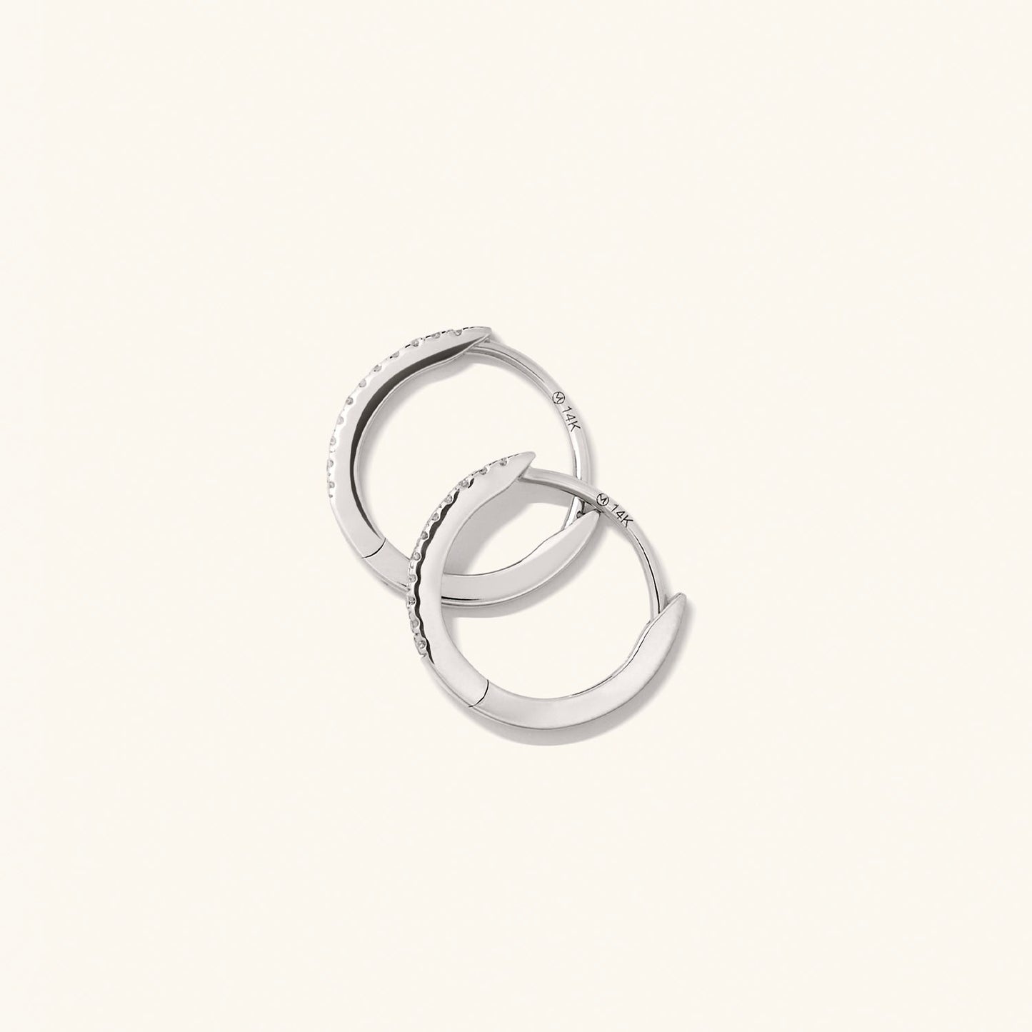 Pave Diamond Huggie Hoops