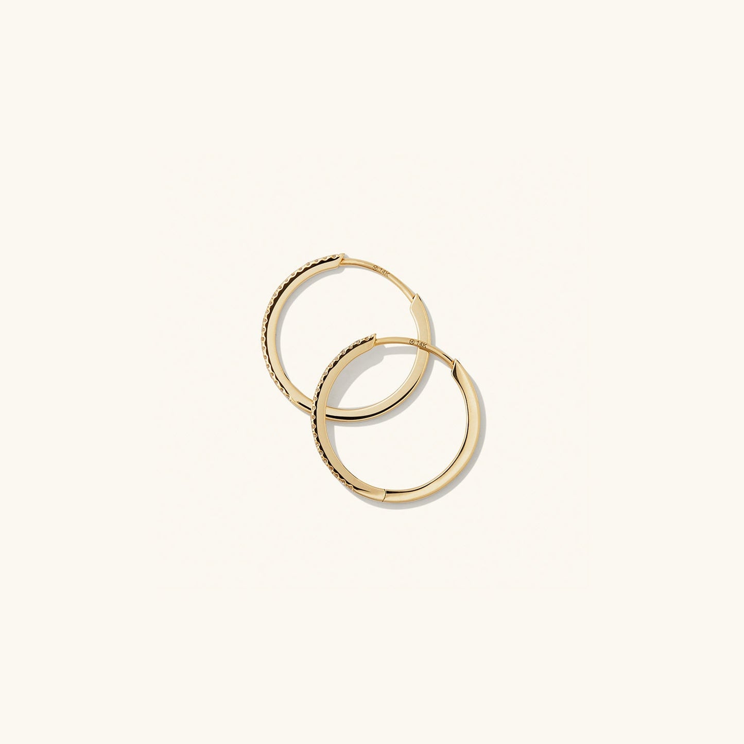 Pave Diamond Medium Hoops