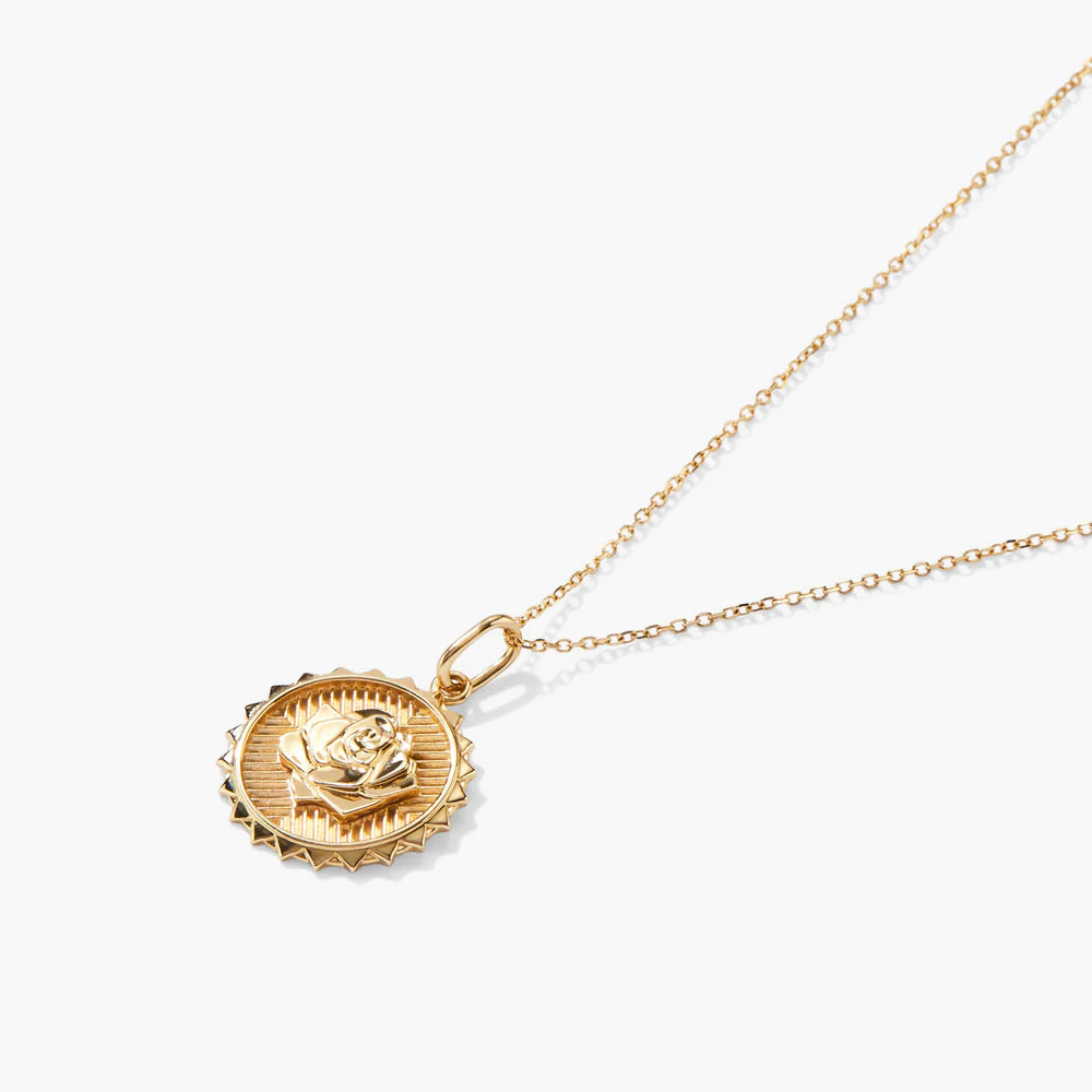 Strength: Rose Coin Charm Pendant