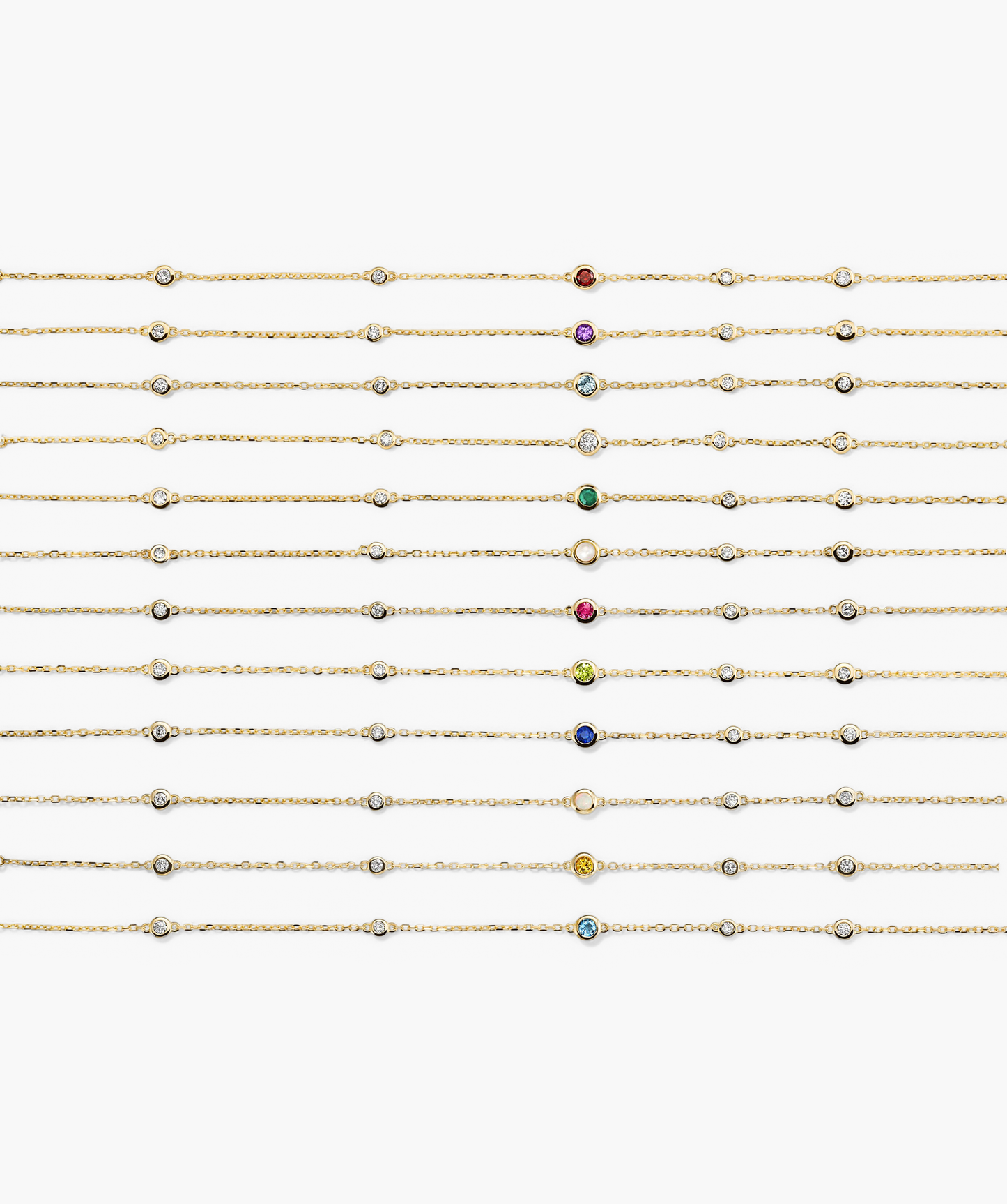 Multi Gemstone Station Bracelet