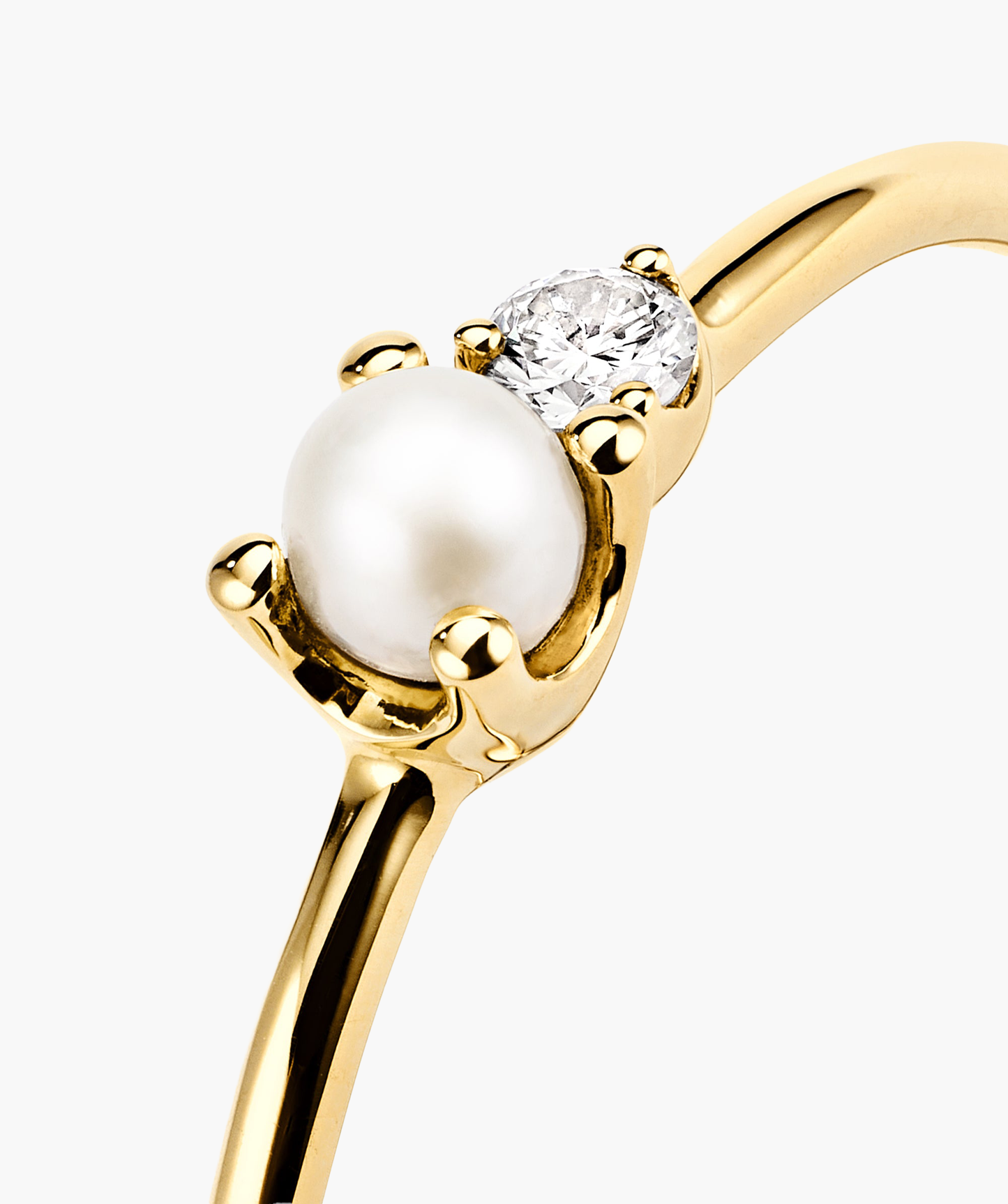 Pearl and Diamond Stacker Ring