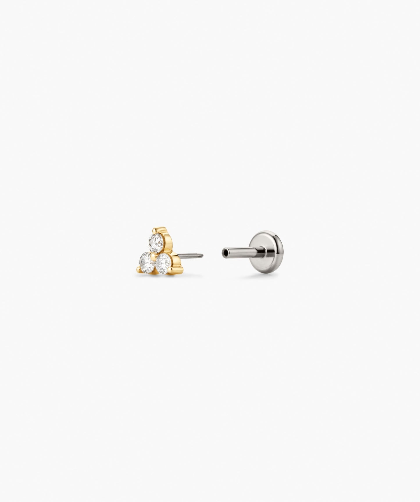 Mini Lotus Diamond Flat Back Stud