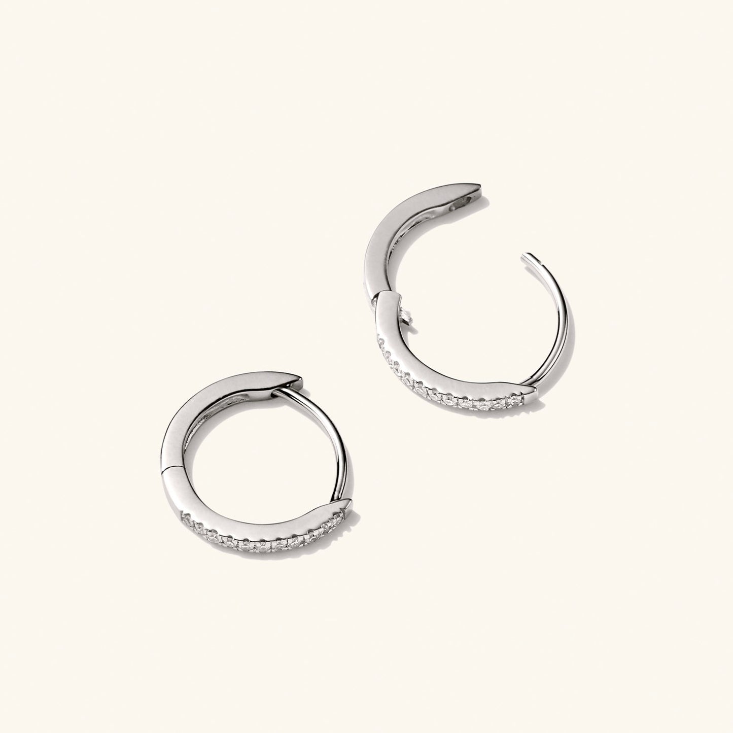 Pave Diamond Huggie Hoops