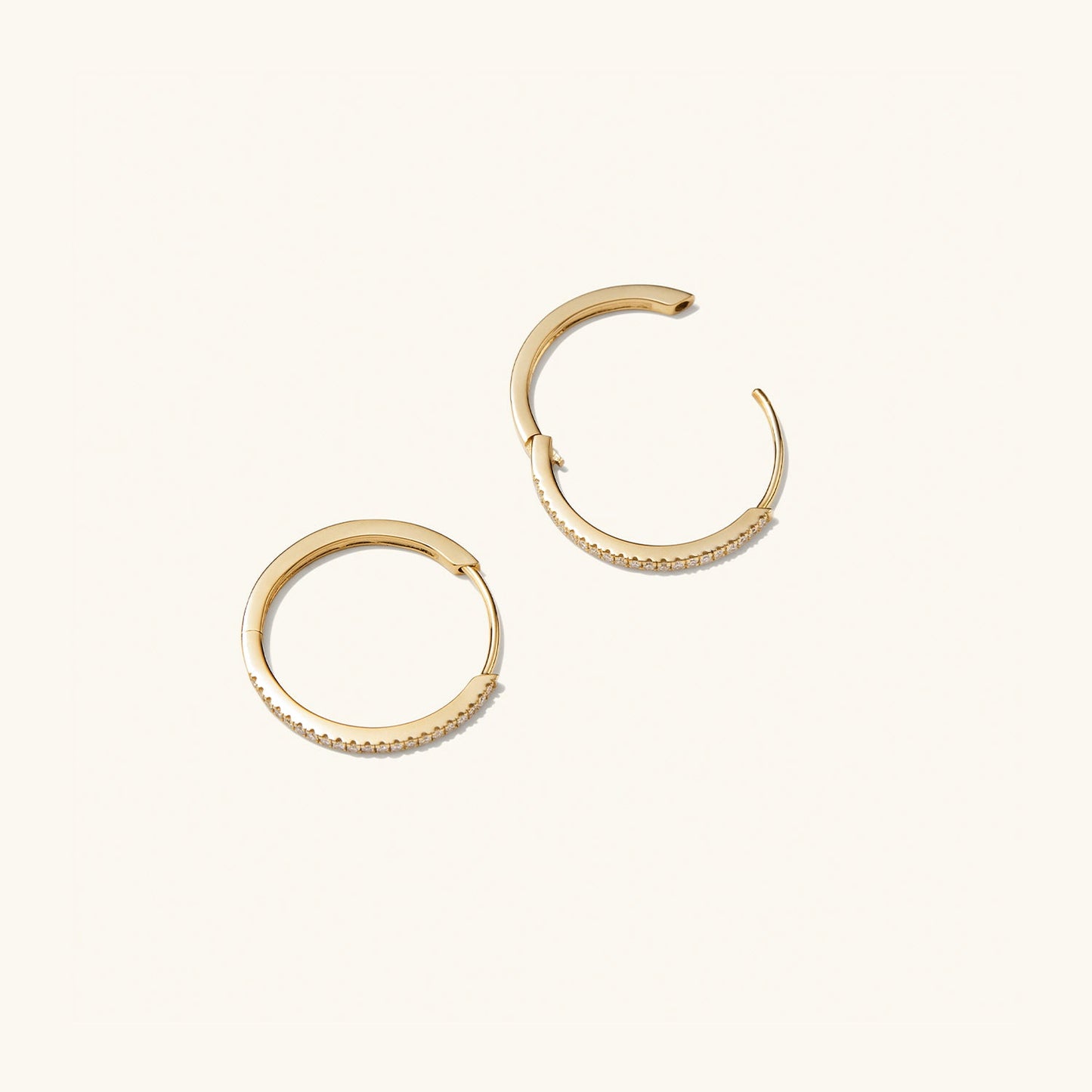 Pave Diamond Medium Hoops