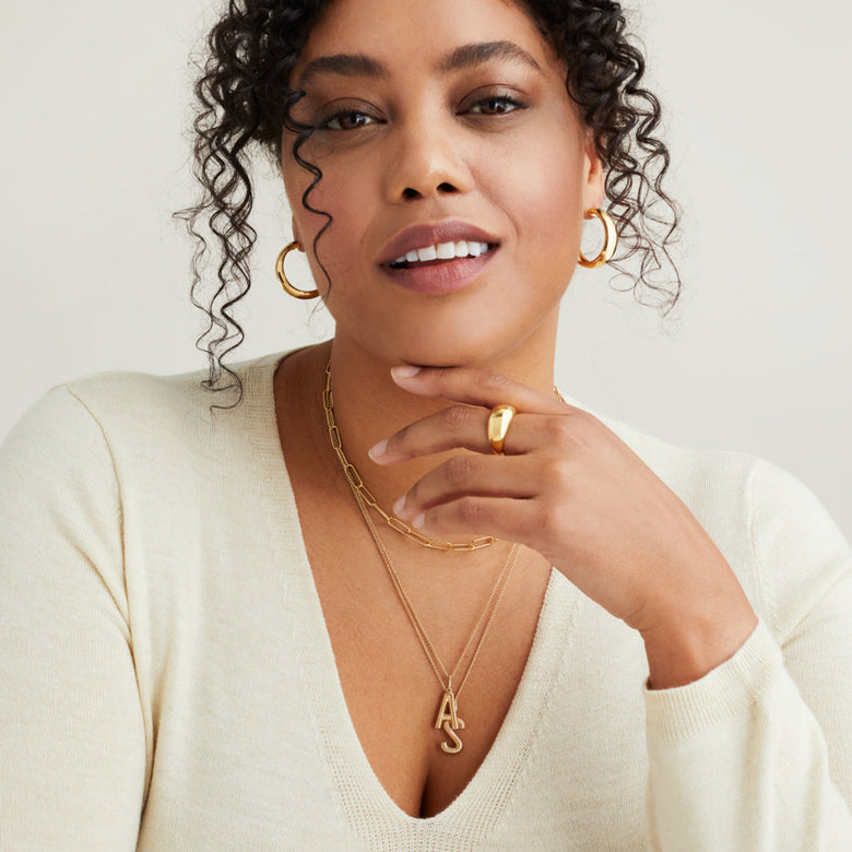 Bold Letter Pendant Necklace
