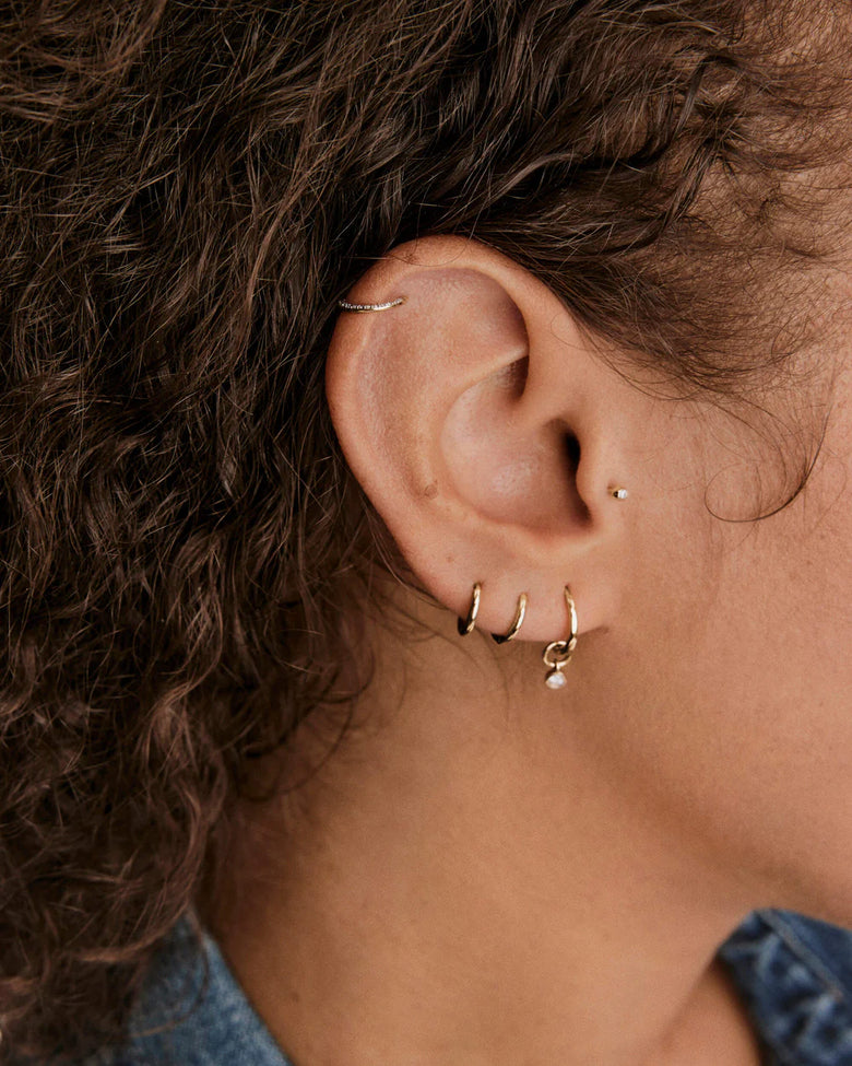 Cartilage Pave Diamond Mini Hoop