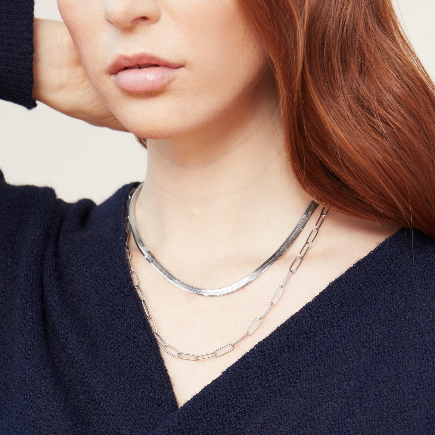 Bold Herringbone Chain Necklace