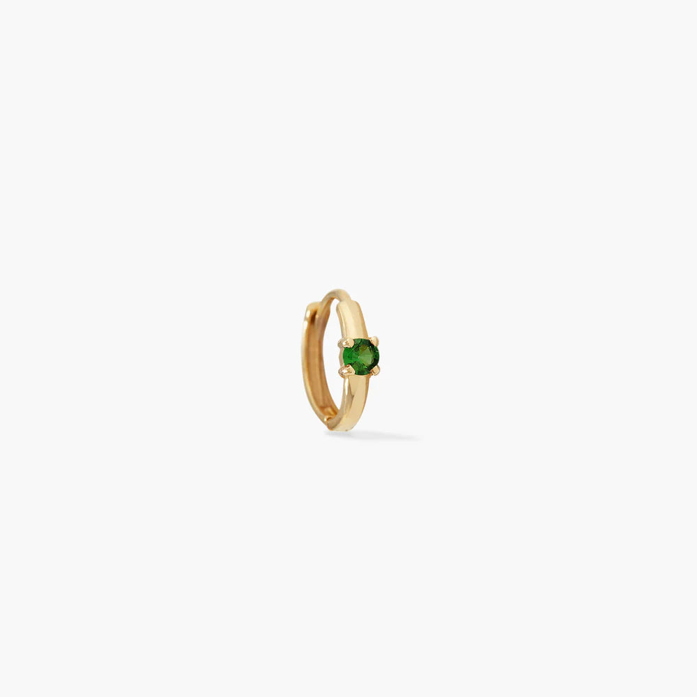 Single Colored Mini Hoop Tsavorite